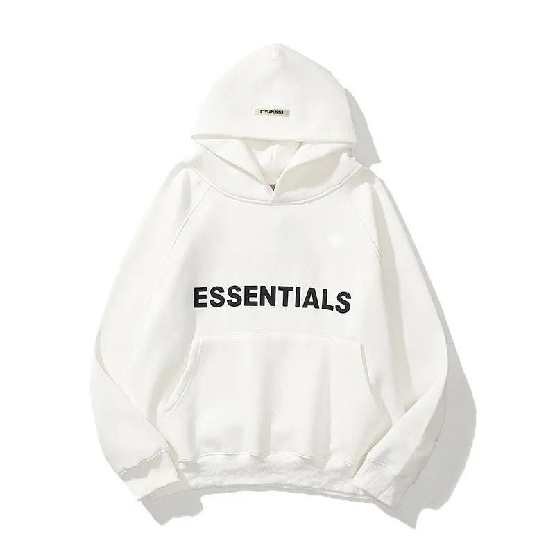 Oversized Hoodie Autumn Winter Unisex Sweater White - Image 4