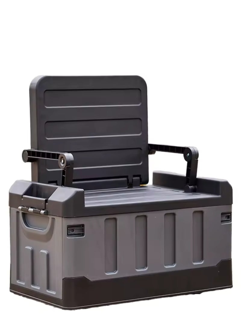 Manful Outdoor Large Trunk Storage Box with Lid for Outdoor 60L, Seatable Camping Organizer with Waterproof Bag, Multifunctional Collapsible Camping Storage Box for Outdoor Picnic, Car, Clothes - Image 1