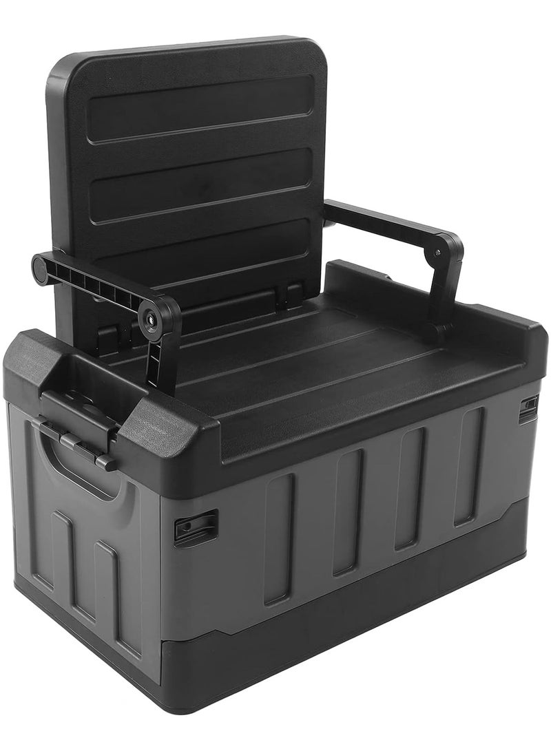 Manful Outdoor Large Trunk Storage Box with Lid for Outdoor 60L, Seatable Camping Organizer with Waterproof Bag, Multifunctional Collapsible Camping Storage Box for Outdoor Picnic, Car, Clothes - Image 4