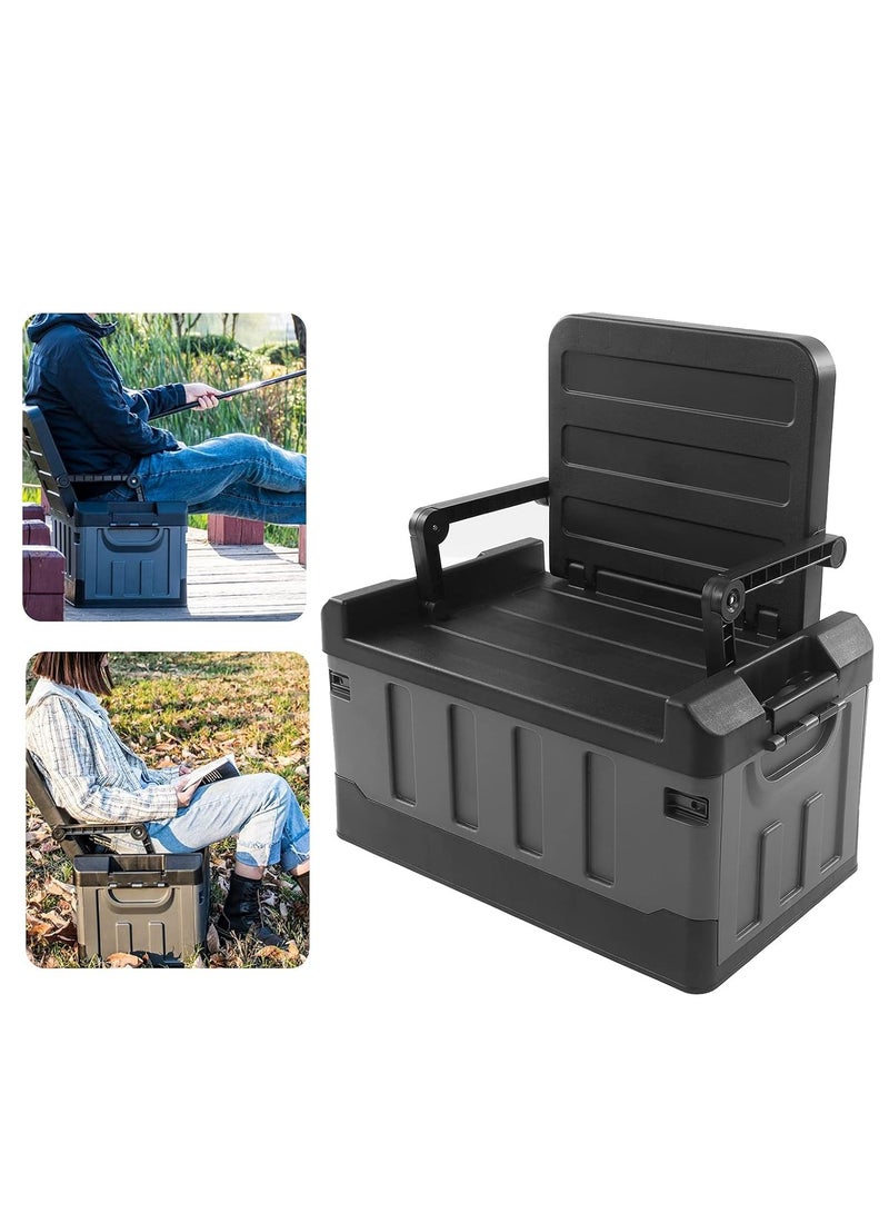 Manful Outdoor Large Trunk Storage Box with Lid for Outdoor 60L, Seatable Camping Organizer with Waterproof Bag, Multifunctional Collapsible Camping Storage Box for Outdoor Picnic, Car, Clothes - Image 5