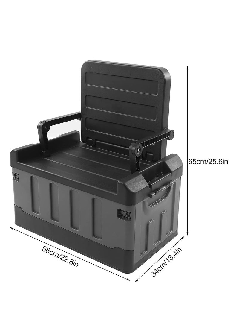 Manful - Outdoor Large Trunk Storage Box with Lid for Outdoor 60L, Seatable Camping Organizer with Waterproof Bag, Multifunctional Collapsible Camping Storage Box for Outdoor Picnic, Car, Clothes - Image 1
