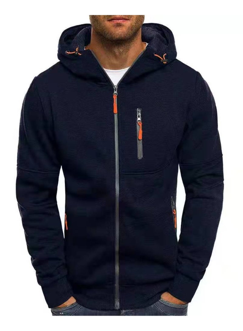 KUYING Sports And Leisure Jacquard Cardigan Hooded Sweatshirt