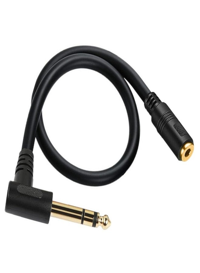 Seadream 3.5mm Female to 6.35mm Angle Male Audio Adapter Cable, Right Angle 1/4 Inch TRS to 3.5mm Adapter Cord Gold-Plated Connectors 30cm - Image 1