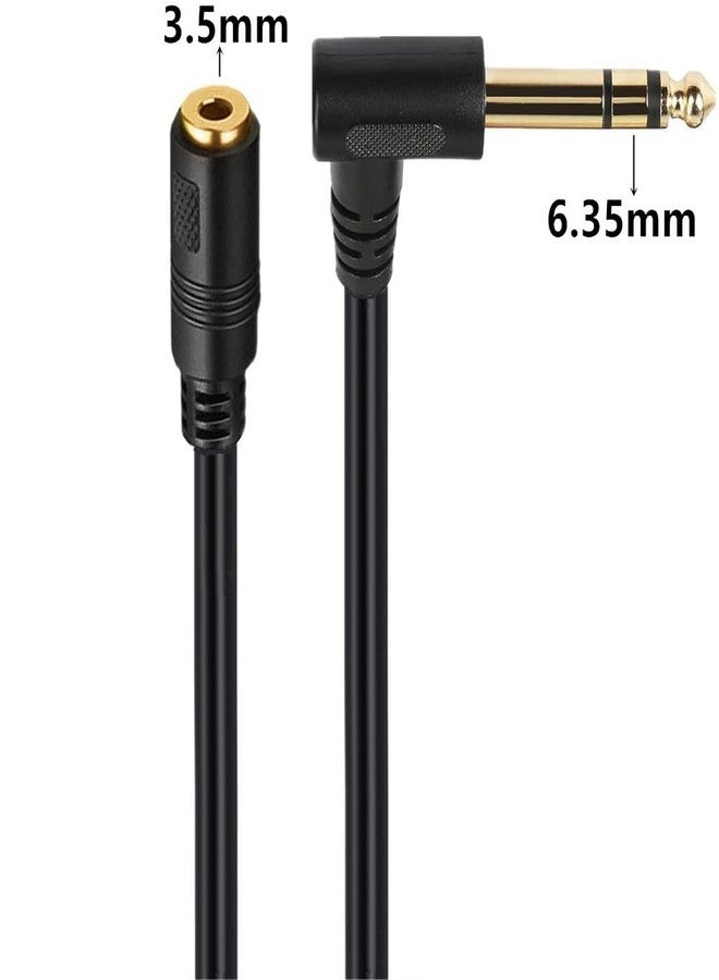 Seadream 3.5mm Female to 6.35mm Angle Male Audio Adapter Cable, Right Angle 1/4 Inch TRS to 3.5mm Adapter Cord Gold-Plated Connectors 30cm - Image 2