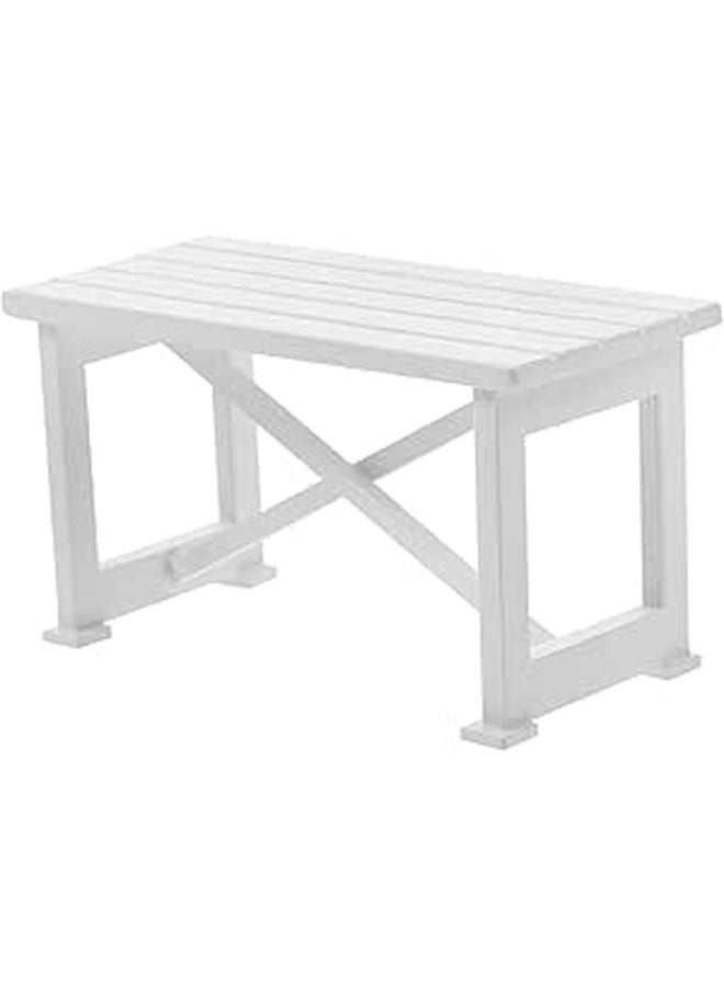 Mini Dollhouse Dining Table Modern Light Gray Wooden Furniture for Yard Patio Decoration - Image 1