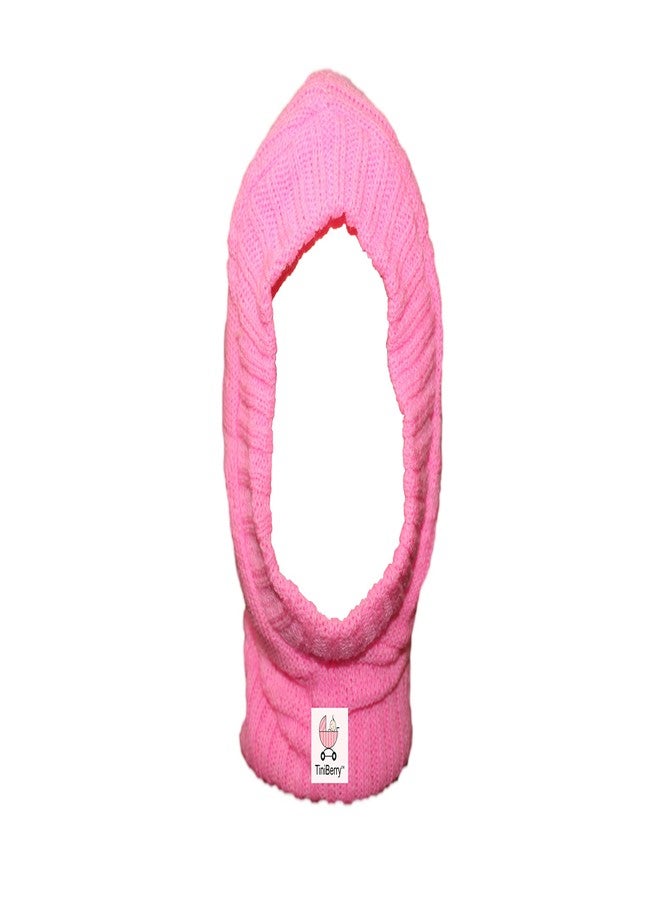 TiniBerry Baby Boy's & Baby Girl's Woolen Monkey Cap (18-24 Months, Pink) - Image 1
