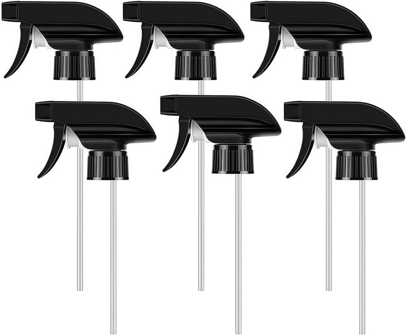 VASANA 6 PCS Trigger Sprayers Bottles Replacement Plastic Spray Bottle Top Replacement Sprayer Head Office Cleaning Tool Black - Image 1