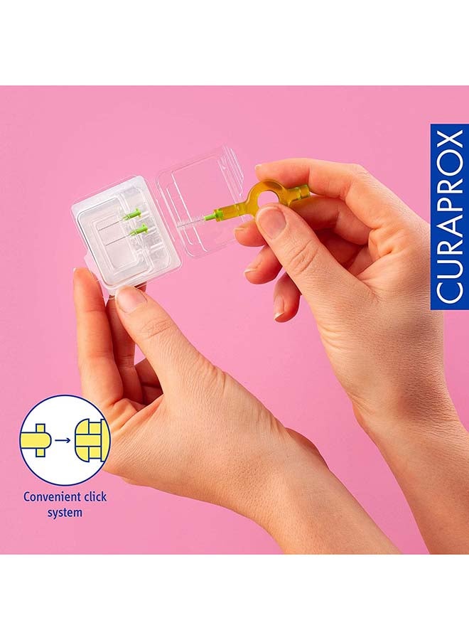 CURAPROX CPS 011 Prime Start Interdental Brush Kit, Lime Green - 5 x 1,1mm - 5,0mm Interdental Brushes + 2 Interdental Toothbrush Holders - Image 4