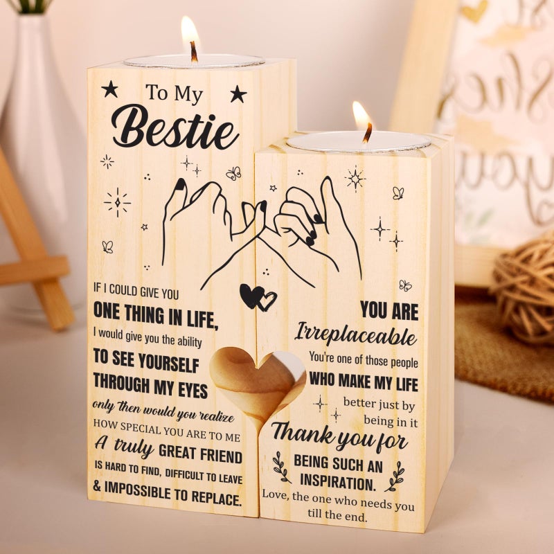 Bestie Gifts  Exquisite Candlestick Best Friend Birthday Gifts for Women Friendship Presents for Women Perfect for Best Friend Birthday Thanksgiving Christmas