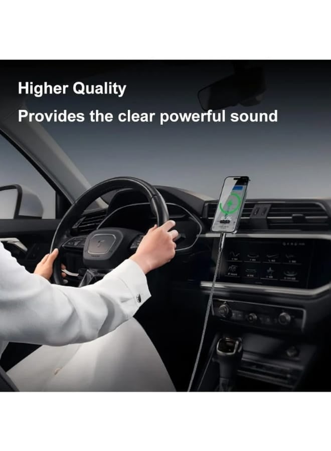 كابل صوت AUX بطول 1 متر – كابل صوت ستيريو 3.5 مم إلى 3.5 مم متوافق مع الهواتف المحمولة والأجهزة اللوحية والسماعات والسيارة – لون أسود - Image 4