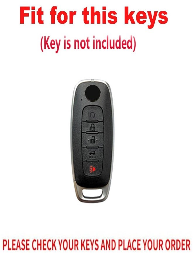 TECART for Nissan 5 Button Metal Key Fob Cover Compatible with Nissan Pathfinder Rogue Leather Key case Shell Cover Brown - Image 2