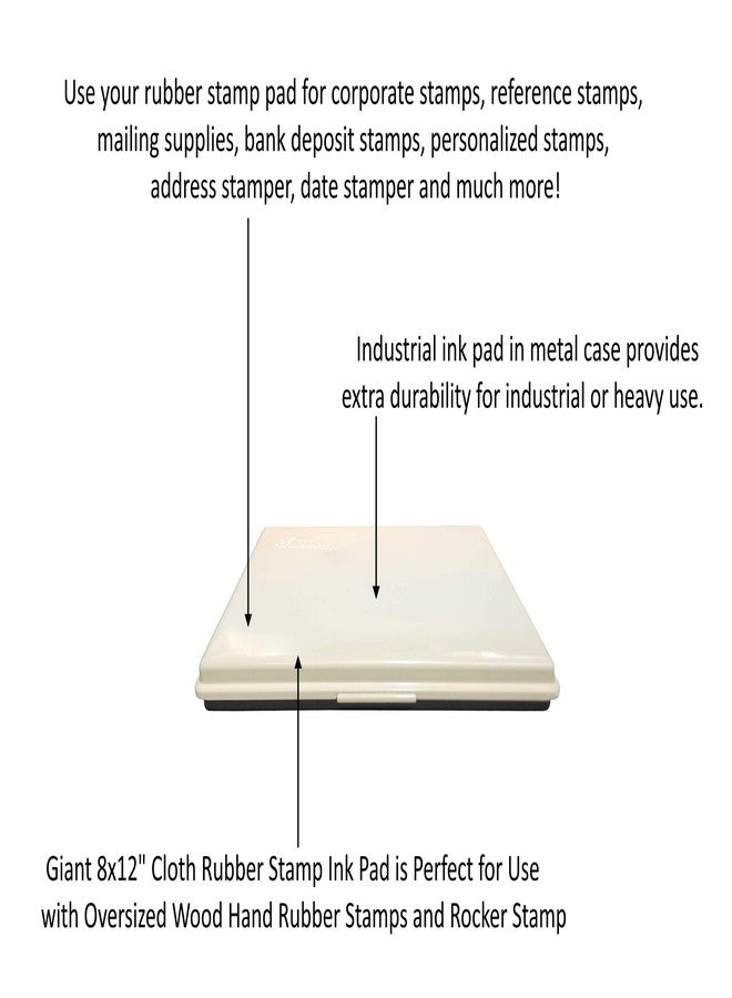 Uimprint Extra Large 8'' x 12'' Industrial Rubber Stamp Ink Pad in Metal Case, Dry (No Ink) Stamp Pad - Image 3