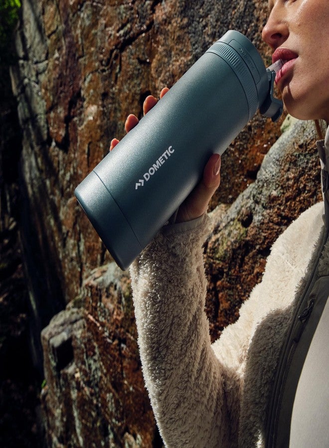 Dometic 34 oz Insulated Sip Bottle | Stainless Steel Drinkware with Covered Sip Straw Lid | Silt - Image 5