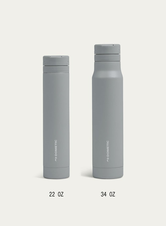 Dometic 34 oz Insulated Sip Bottle | Stainless Steel Drinkware with Covered Sip Straw Lid | Silt - Image 2