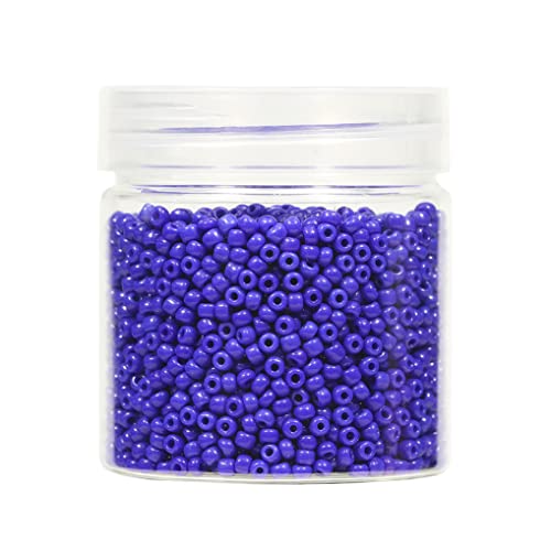 BALABEAD Opaque Dark Blue Color Loose Seed Beads About 4000pcs in Box 8/0 Glass Craft Seed Beads for Jewelry Making, Hole 0.7mm (Dark Blue) - Image 1