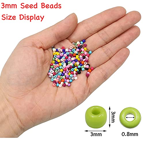 BALABEAD Opaque Dark Blue Color Loose Seed Beads About 4000pcs in Box 8/0 Glass Craft Seed Beads for Jewelry Making, Hole 0.7mm (Dark Blue) - Image 5