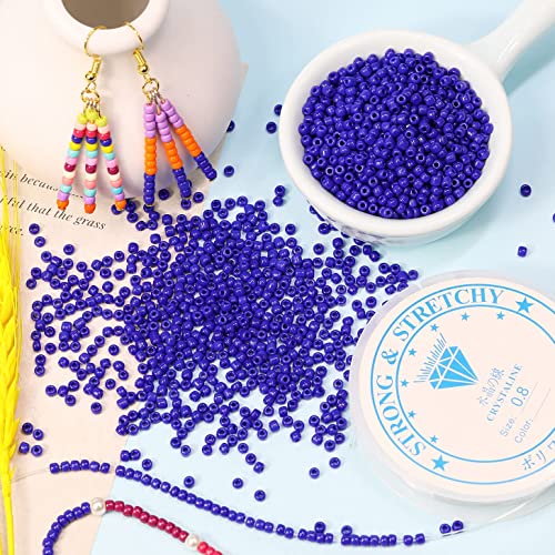BALABEAD Opaque Dark Blue Color Loose Seed Beads About 4000pcs in Box 8/0 Glass Craft Seed Beads for Jewelry Making, Hole 0.7mm (Dark Blue) - Image 3