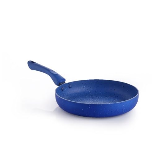 Crystal Marbo Plus Induction Bottom Nonstick Taper Fry Pan | 225 mm | Thickness: 3mm | 5 Layer Coating | Metal Spoon Friendly | Blue - Image 1