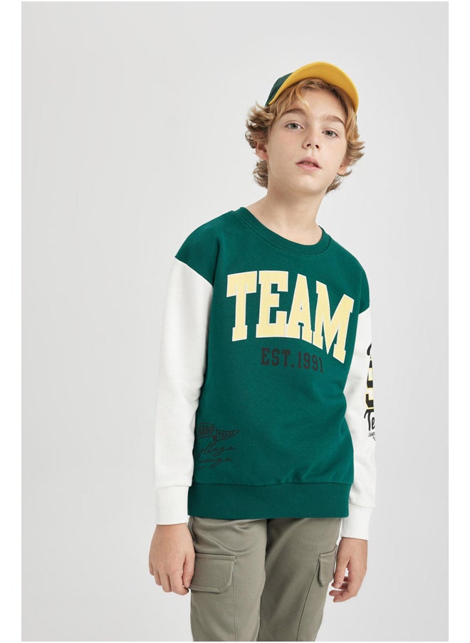 DeFacto - Boy Oversize Fit Crew Neck Long Sleeve Knitted Sweat Shirt - Image 1