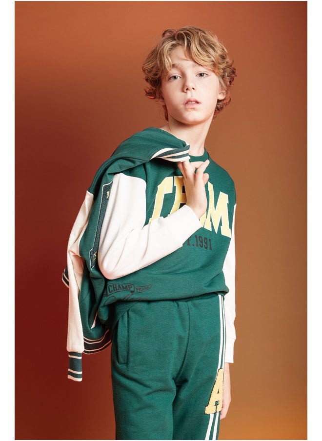 DeFacto - Boy Oversize Fit Crew Neck Long Sleeve Knitted Sweat Shirt - Image 1