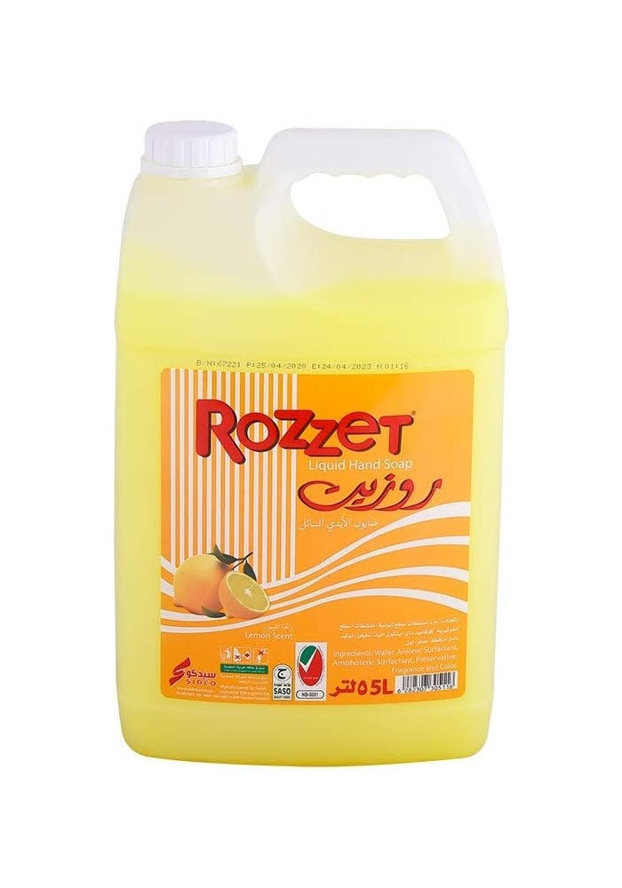 ROZZET صابون يد سائل روزيت - رائحة الليمون - 5 لتر - Image 1