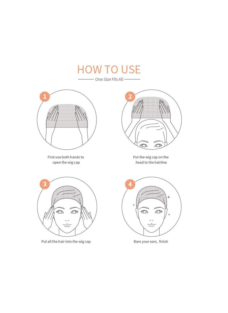 Excefore - Stocking Wig Cap, Nude Stretch Nylon Wig Cap, Suitable For Ladies (4 PCS, Light Brown) - Image 1