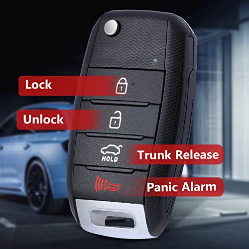 Aichiyu Flip Remote Key Fob for Kia Optima 2016 2017 2018 2019 2020 FCC ID: SY5JFRGE04 P/N: 95430-D4010 4 Buttons 434Mhz Car Remote Control Transmitter - Image 2