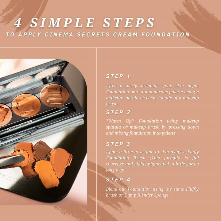 Cinema Secrets Ultimate Foundation Single - Pro Cream Foundation with Deep Red Undertones, Buildable Coverage, Long-Wear Matte Finish - Image 4