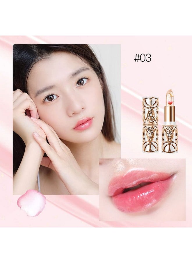 SWETIYOU - Crystal Flower Ph Lip Balm Color Changing Magic Lipstick Jelly Flower Luxury Lip Balm Mood Lipstick Color Changing Long Lasting Nutritious Lip Gloss Clear Lipstick - Image 1