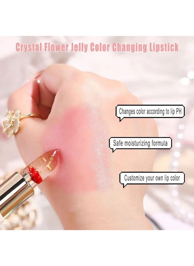 SWETIYOU - Crystal Flower Ph Lip Balm Color Changing Magic Lipstick Jelly Flower Luxury Lip Balm Mood Lipstick Color Changing Long Lasting Nutritious Lip Gloss Clear Lipstick - Image 1