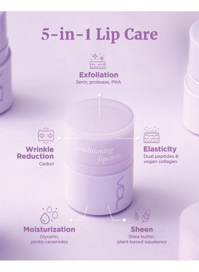 VDL Conditioning Lipcerin (0.5Fl Oz) Moisturizing Plumping Lip Gloss Balm. Overnight Korean Skin Care Sleeping Mask. Vegan Collagen Shea Butter For Dry Chapped Lips. - Image 3