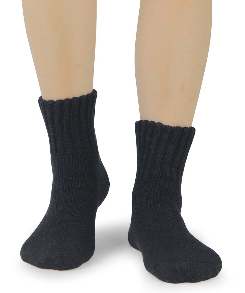 BenSorts Women Winter Warm Boots Socks Solid Wool Comfy Cozy Crew Socks 5 Pairs Pack Black - Image 4