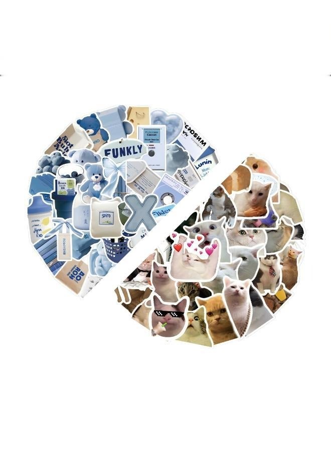 FUNKY 100 Pcs Minimalist Korean Stickers, Laptop Ledger, Water Cup, Ipad Phone Case Decoration, Waterproof Sticker  - Image 1