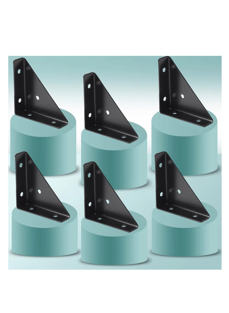 Heavy Duty Corner Brackets 8 Pcs Black Metal Triangle Shelf Connectors with Screws Ideal for Wood Bed Edge and Desk Projects 66mm x 66mm - Image 5