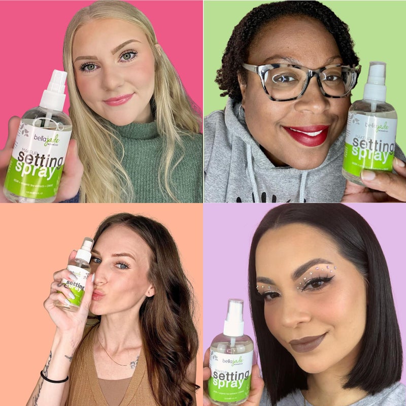 Bella Jade Makeup Setting Spray for Face - Long Lasting Mist: Hydrating Dewey Finishing + Organic Green Tea & MSM - All Skin Types - Large 4 oz Bottle - Image 4