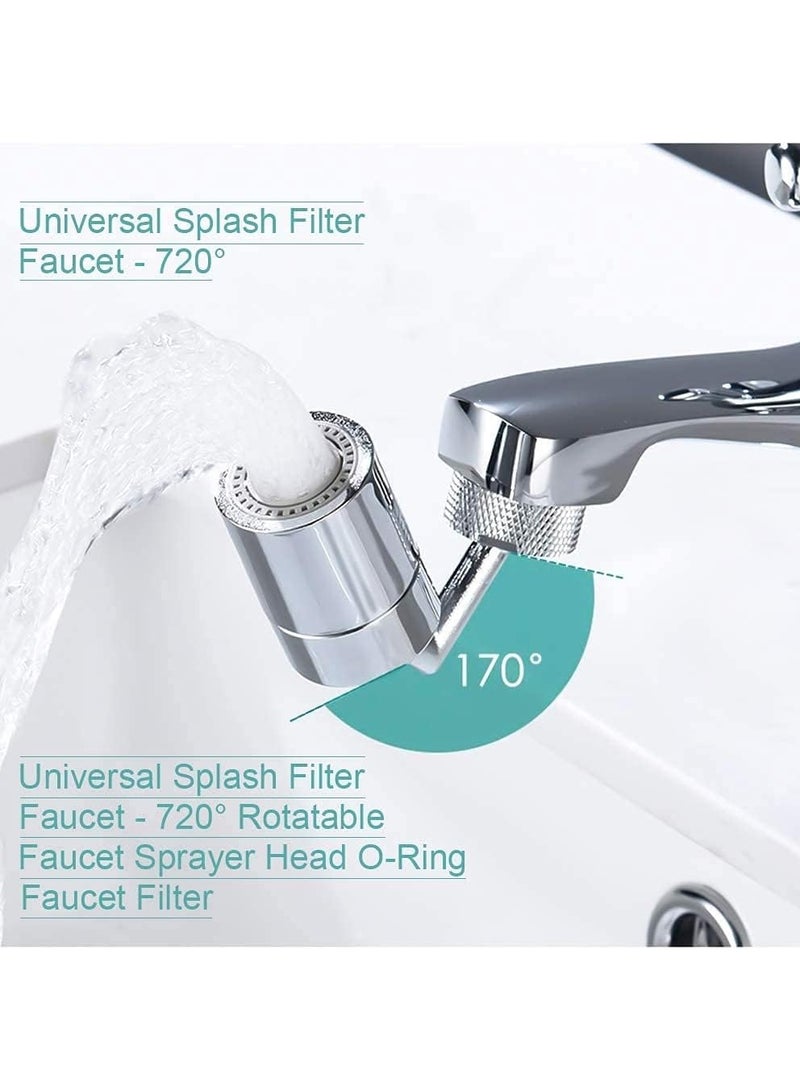 Universal Splash Filter Faucet 720° Rotate Faucet Aerator Sink Big Angle Large Flow Aerator Dual Function Faucet Aerator Rotatable Bubbler Tap Sprayer Attachment for Kitchen Bathroom  - Image 5