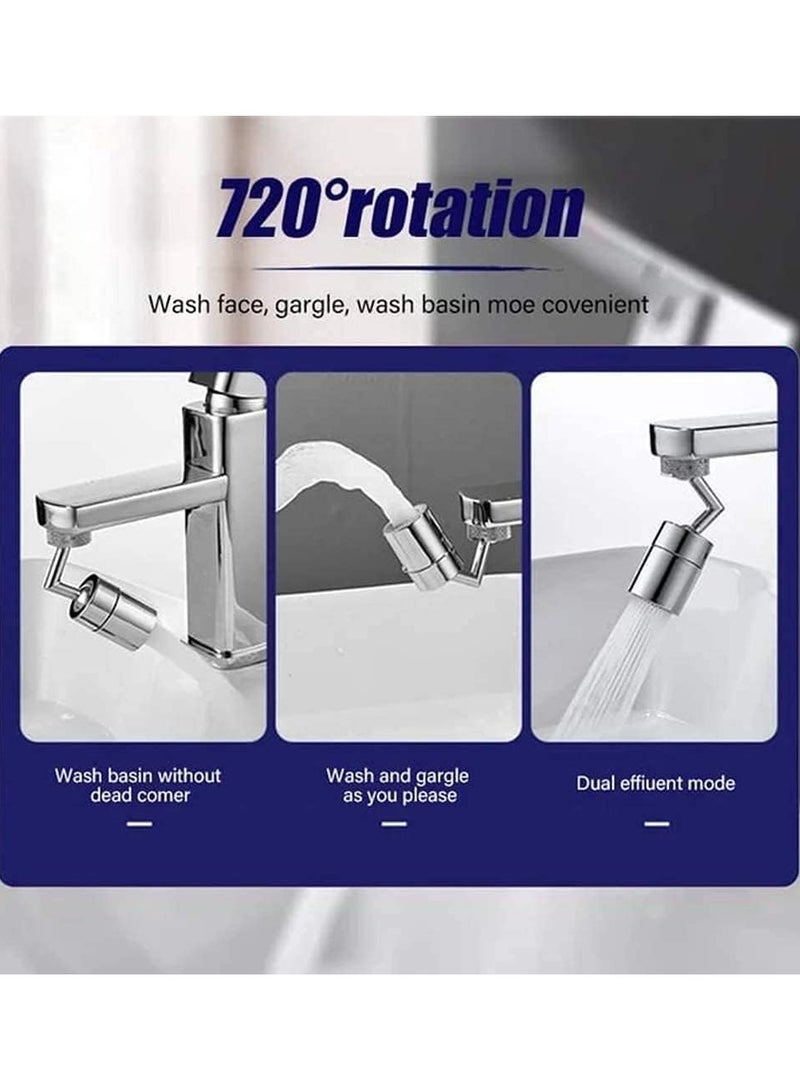 Universal Splash Filter Faucet 720° Rotate Faucet Aerator Sink Big Angle Large Flow Aerator Dual Function Faucet Aerator Rotatable Bubbler Tap Sprayer Attachment for Kitchen Bathroom  - Image 2