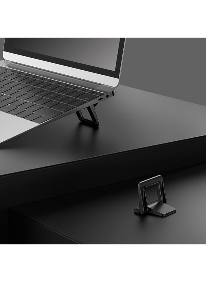 BURAQ 02919 Laptop Desktop Increased Heat Dissipation Bracket Laptop Base Portable Foot Pad Bracket(Black)  - Image 2