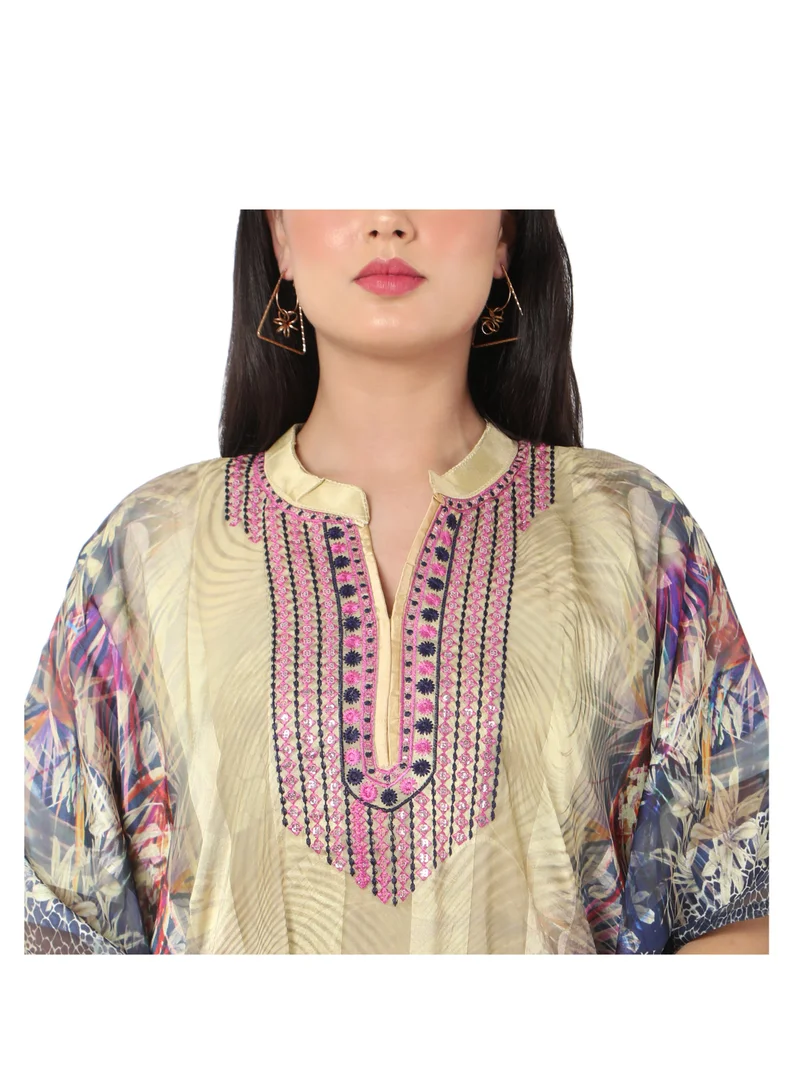 HANA & SARA LONG PRINTED ARABIC  JALABIYA DRESS