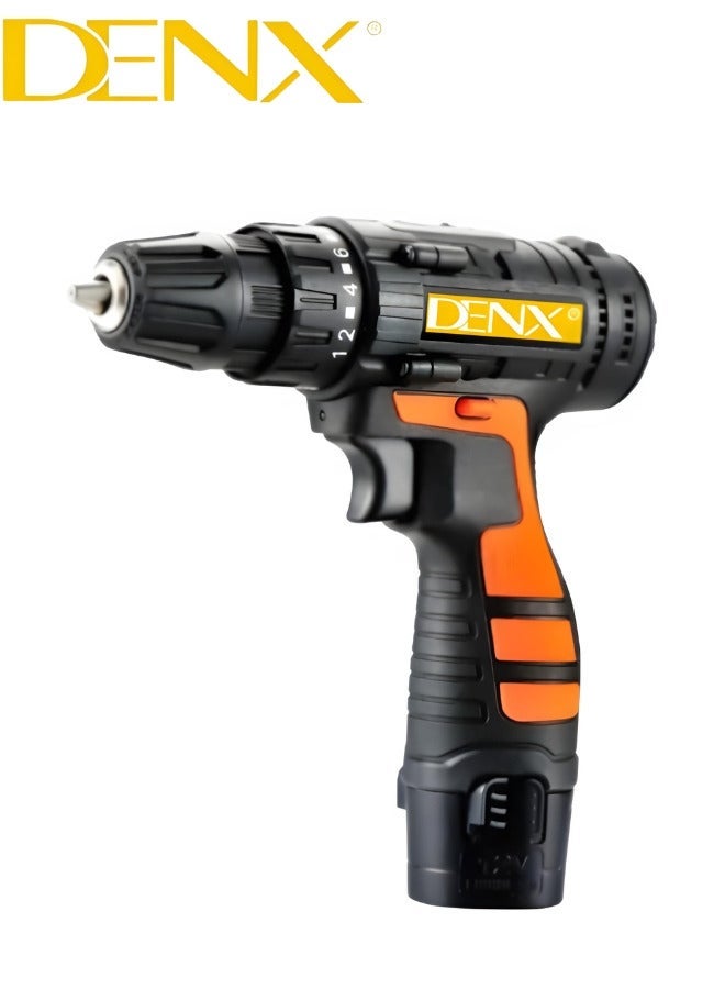 دينكس طقم مثقاب لاسلكي احترافي للاستخدام المنزلي مع أدوات يدوية للحدائق والمكتب والمنزل | أقصى قطر ١٠ مم | سرعة دوران من ٠ إلى ١٤٥٠ دورة في الدقيقة | ١٢ فولت | ١٣٠٠ مللي أمبير/ساعة | بطارية إضافية | DX1778 - Image 3