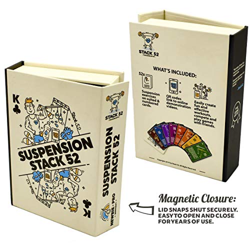 Stack 52 Suspension Exercise Cards. Compatible with All Suspension Trainers. Suspended Bodyweight Resistance Workout Game. Video Instructions Included. Fun Home Fitness Program. (New Deck) - Image 3
