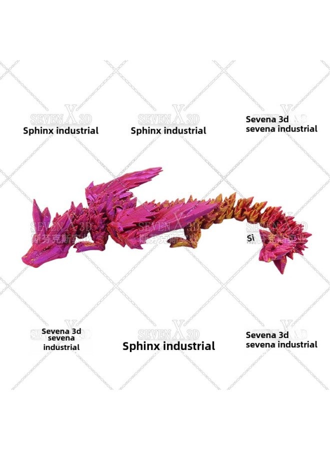 3D Printing Crystal Dragon Pterosaur With Wings Joint Movable Toy Three-dimensional Ornaments Hand Gift Customization-Color:Crystal Flying Dragon Wing Dragon 3-Size:18cm (high Quality)  - Image 1