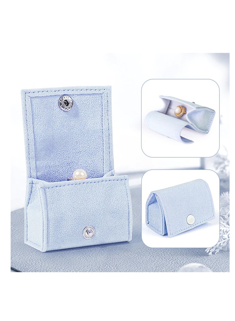 KASTWAVE Velvet Ring Box, Mini Velvet Ring Boxes Blue Rings Bags, Jewelry Pouch for Earrings Rings, Ideal Gift for Women, Girls, Wife, Mom, Daughter, and Friends  - Image 2