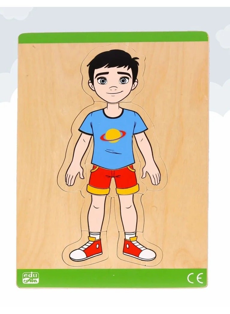 لعبة تركيب أجزاء الجسم التعليمية - طبقتين للتعرف على أعضاء الجسم