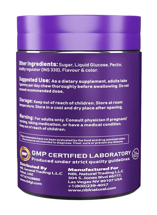NBL Natural - Hair Vitamins 60 Gummies Supplement With Vitamin C, Biotin & Folic Acid For Men Women's - Image 1