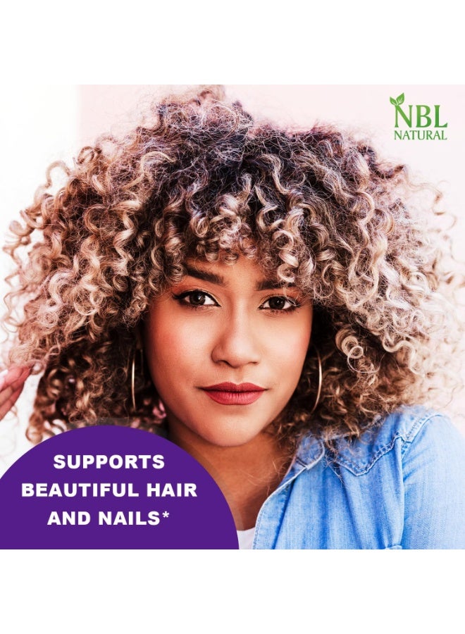 Nbl Natural Hair Vitamins Supplement With Vitamin C Biotin & Folic Acid For Men & Women'S Gummies 60'S