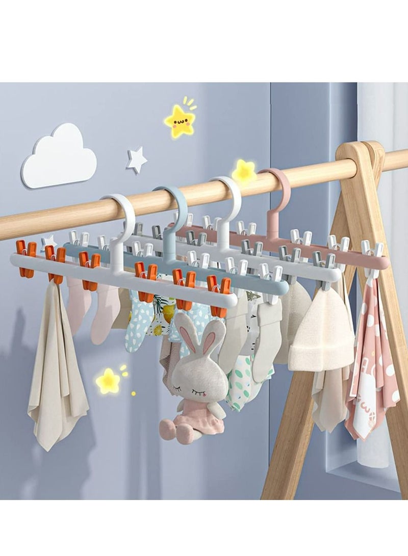 SYOSI 2 Pack Windproof Sock Clips Hanger, Clothes Sock Underwear Clips Space Saving Windproof Drying Racks with 360° Swivel Hook and Strong ClipsClothespins for Home Travel - Image 5