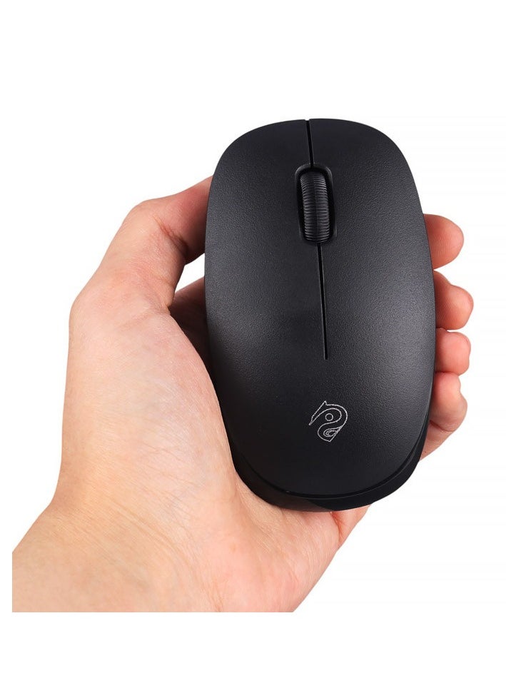 Generic - Rizyue R10 Dual Mode Bluetooth / 2.4G Wireless Mouse Lightweight - 3 Buttons - 1600 DPI - Mini Lightweight Design For Office Business (1x AA Battery incoulded) | Black - Image 1