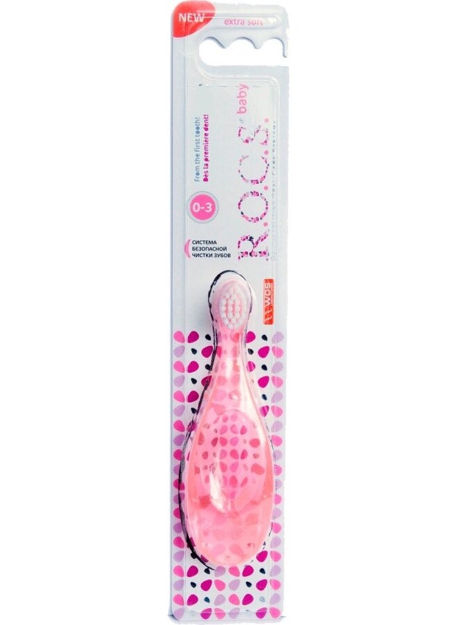 Rocs Baby 0-3 Years Old Baby Toothbrush - Pink 