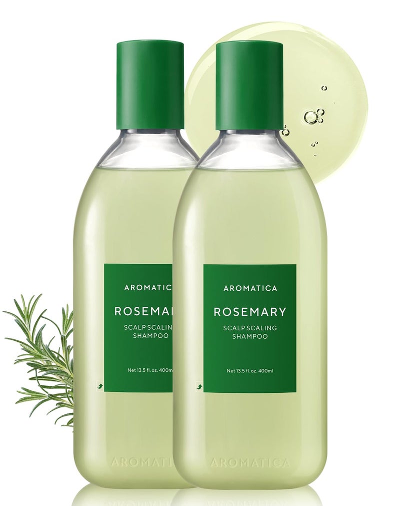 AROMATICA Rosemary Scalp Scaling Shampoo 2pack 1353 oz  400 ml  Vegan Shampoo with Foodgraded Rosemary Essential Oil